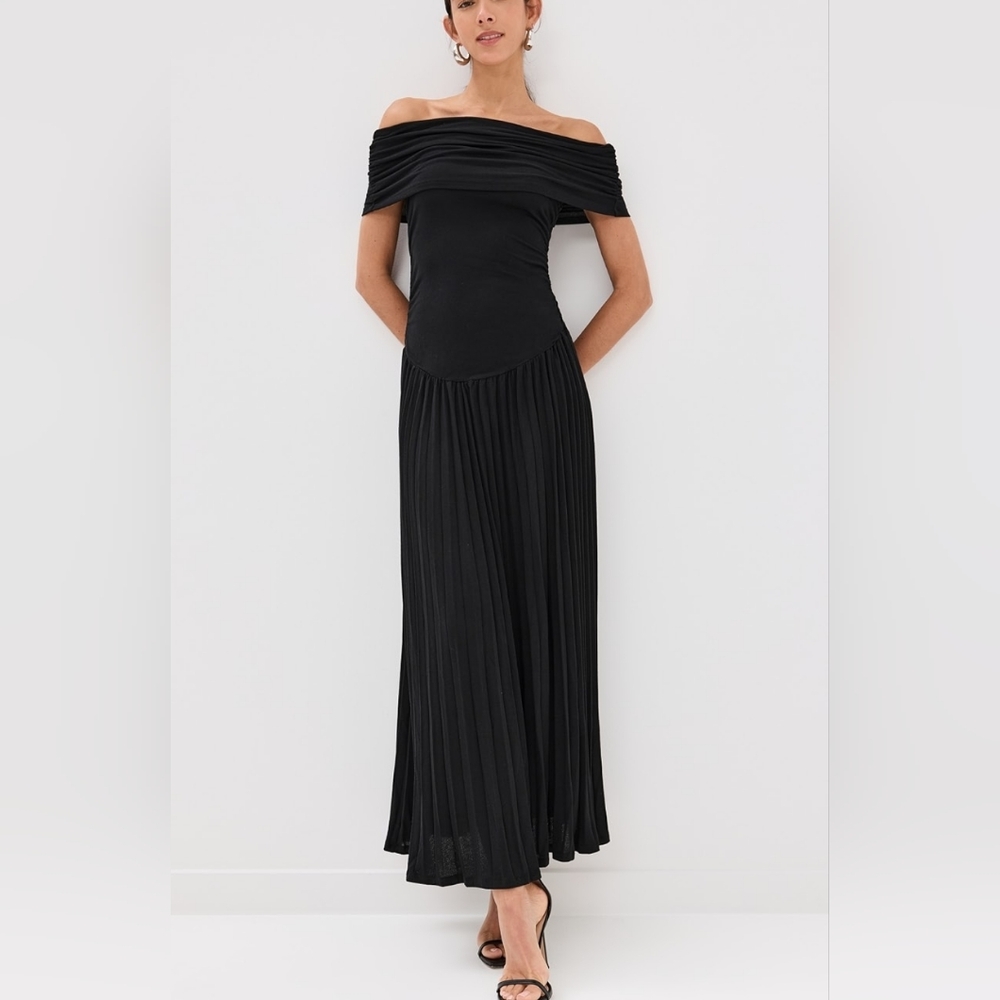 Lioness Field Of Dreams Black Off-Shoulder Maxi Dress